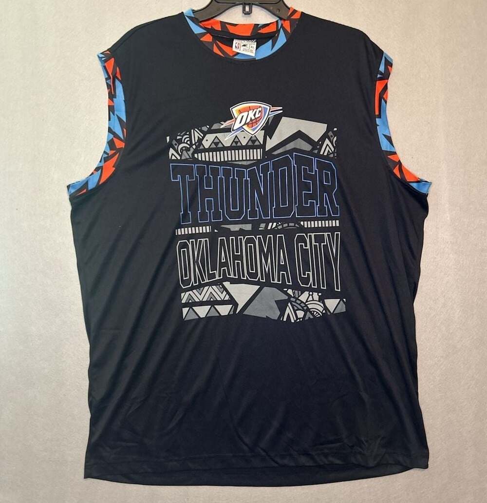 Oklahoma City OKC Thunder Zipway Men's Black Muscle Tank Top Size XL
